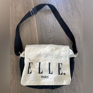 Elle Paris Black and White Shoulder Bag